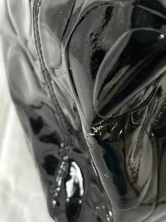 Coach Black Patent Leather w/ Tan Leather Trim Tote Shoulder Bag Purse ♥️♥️ - Picture 11 of 13